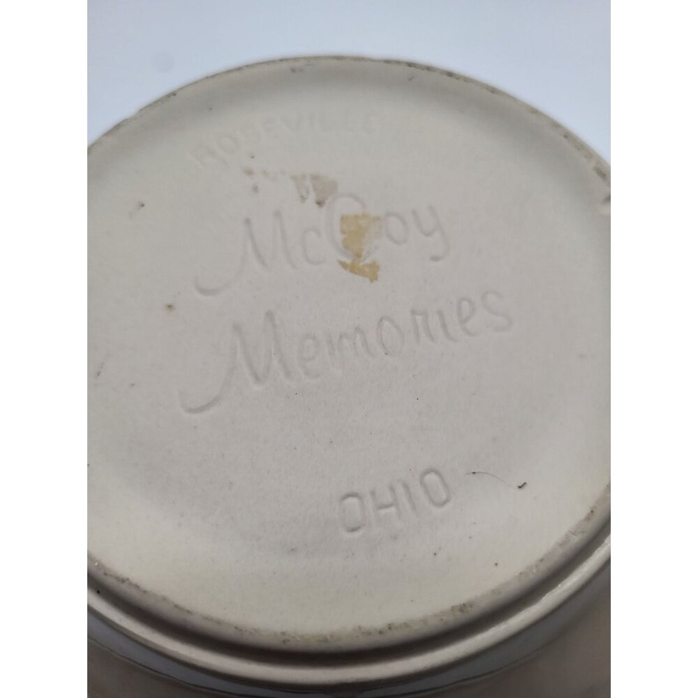 MCCOY Memories Pottery Ovenware Mixing Bowl Cream Pink Blue Stripe - Picture 8 of 10